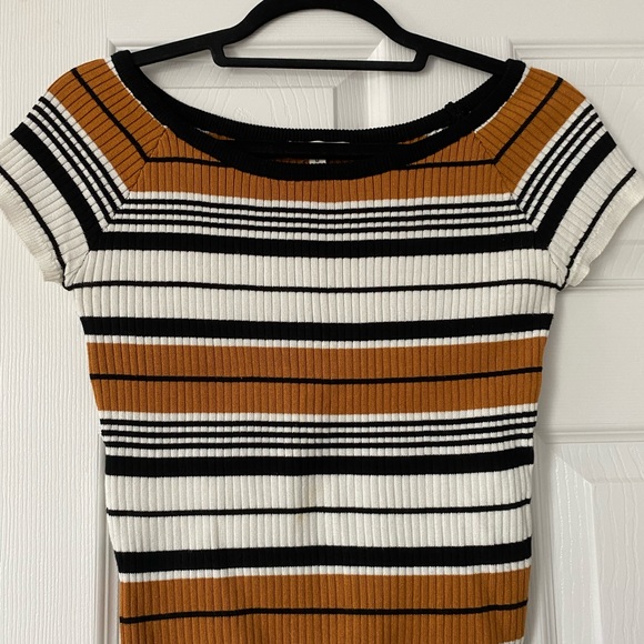 LA Hearts Off Shoulder Striped Sweater Top - Picture 2 of 3